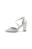 Champagne Satin Pump with Pearl and Metal Accents sold by KissProm