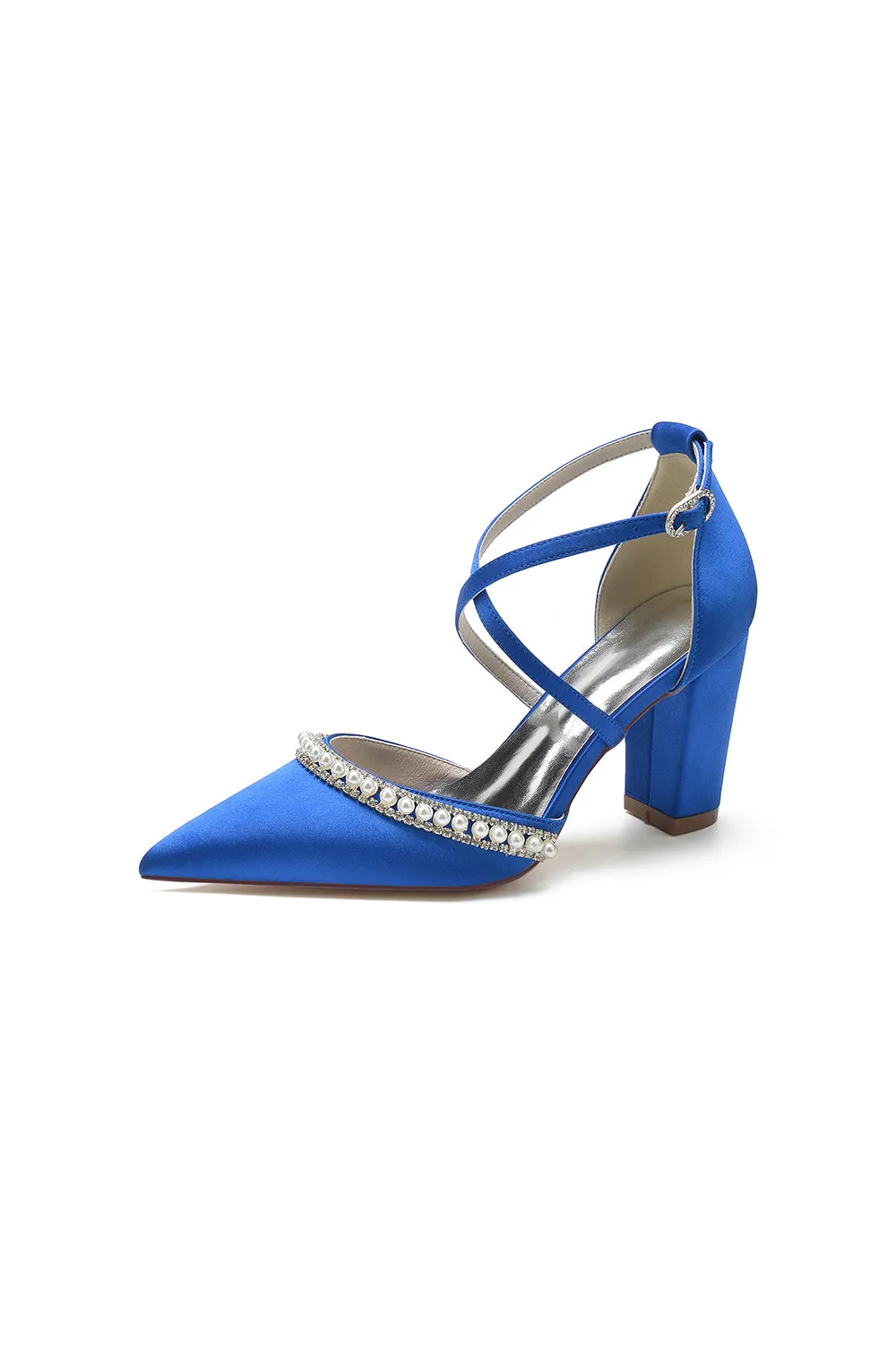 Champagne Satin Pump with Pearl and Metal Accents sold by KissProm product image thumbnail 5