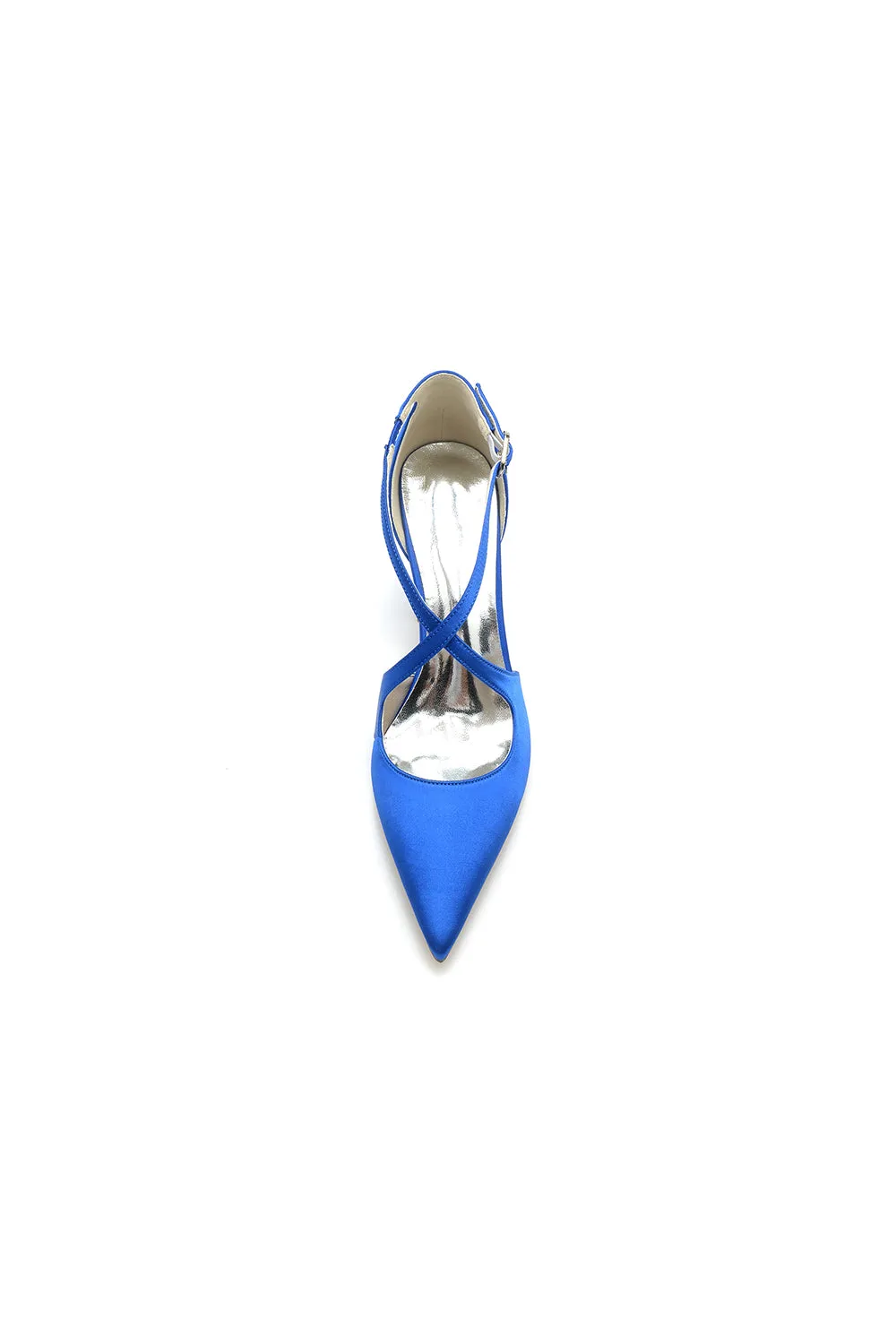 Black Satin Pump with Cross-Strap Design sold by KissProm product image thumbnail 5