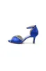 Elegant Rayel Blue Satin Pump with Rhinestone Accents sold by KissProm