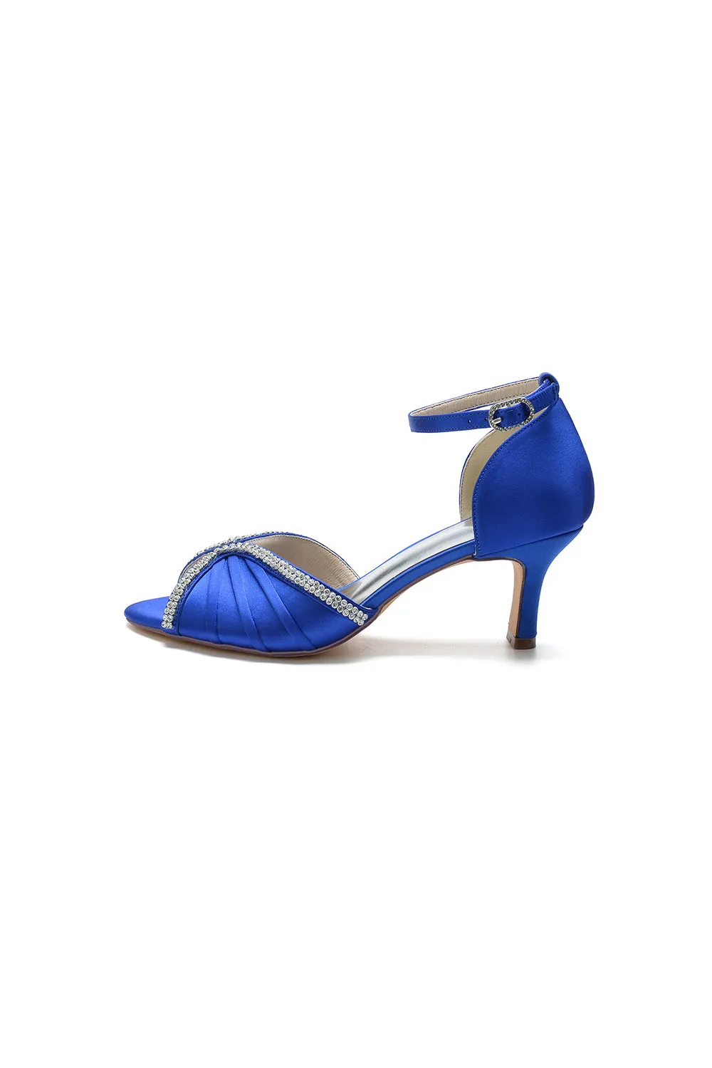 Elegant Rayel Blue Satin Pump with Rhinestone Accents sold by KissProm product image thumbnail 3