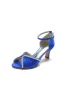 Elegant Rayel Blue Satin Pump with Rhinestone Accents sold by KissProm