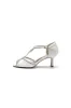 Ivory Leather Heels Adorned with Lace and Rhinestone Accents sold by KissProm