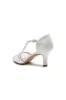 Ivory Leather Heels Adorned with Lace and Rhinestone Accents sold by KissProm