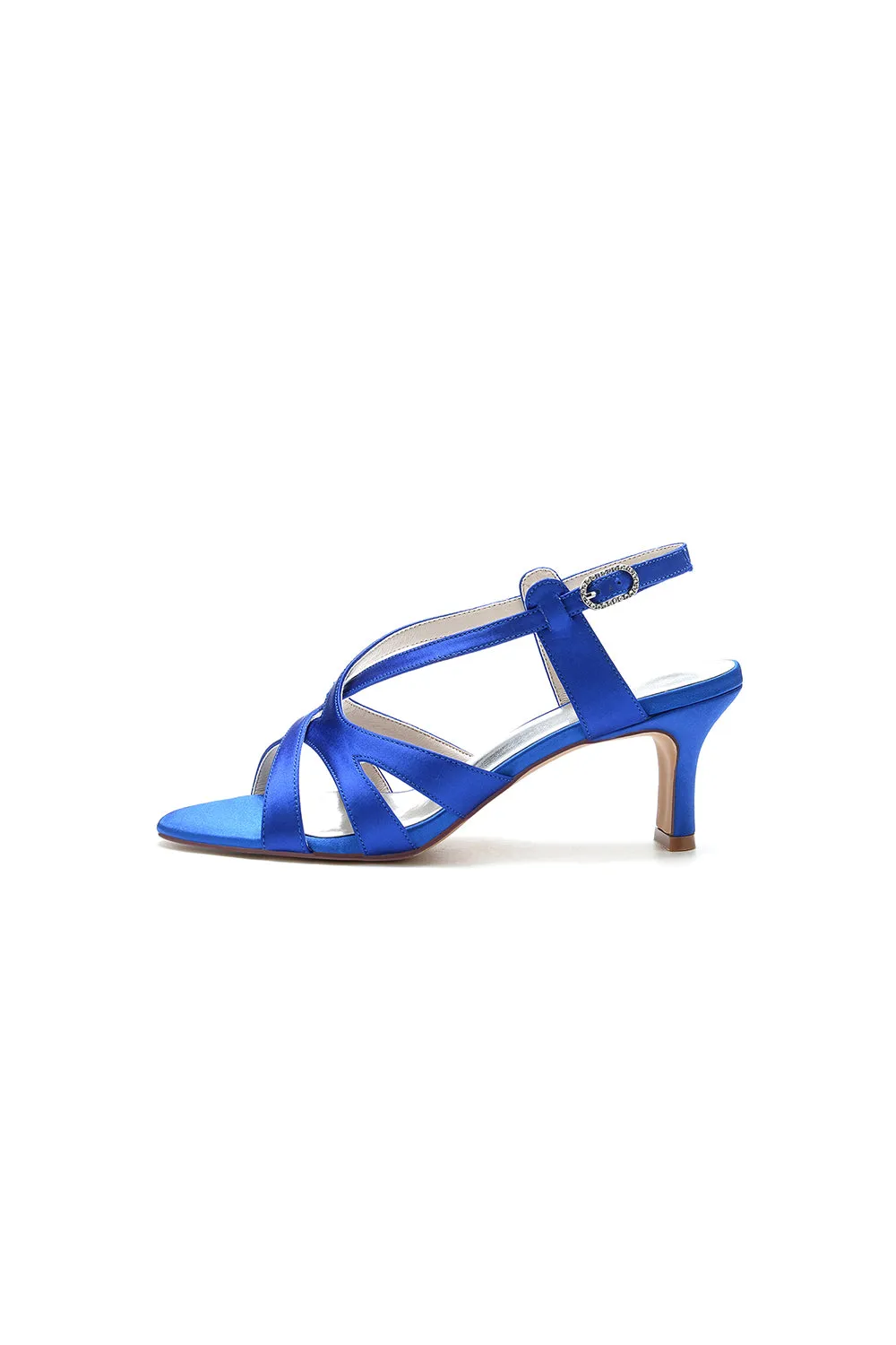 Royal Blue Cross-Strap Pump with Elegant Silver Buckle sold by KissProm product image thumbnail 3