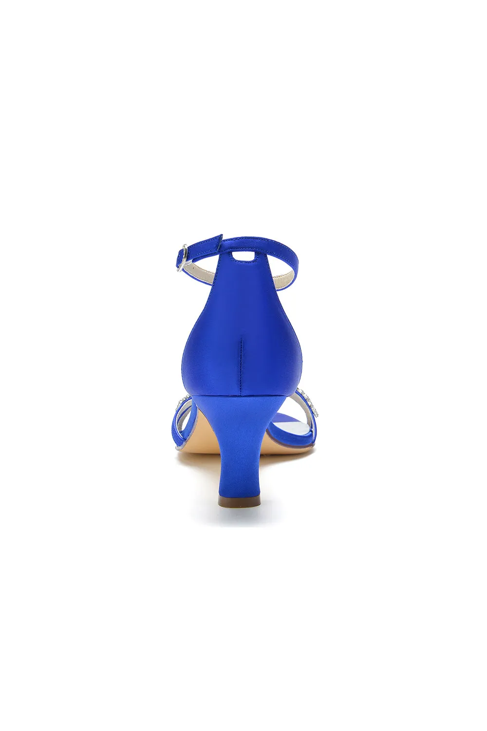 Elegant Blue Satin Pump with Silver Chain and Rhinestone Accents sold by KissProm product image thumbnail 5