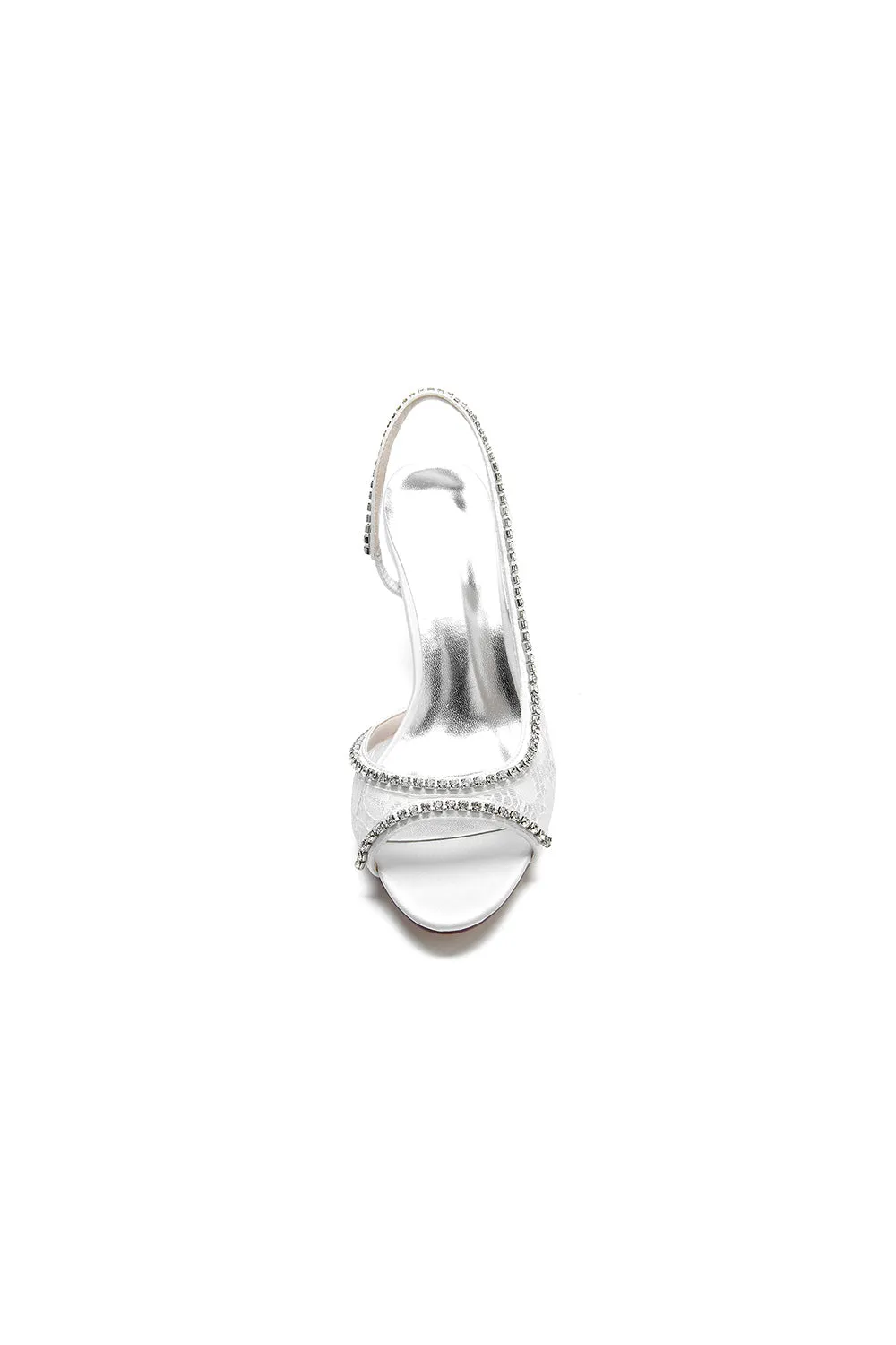 Elegant White Leather Sandals with Silver Chain Accent sold by KissProm product image thumbnail 3