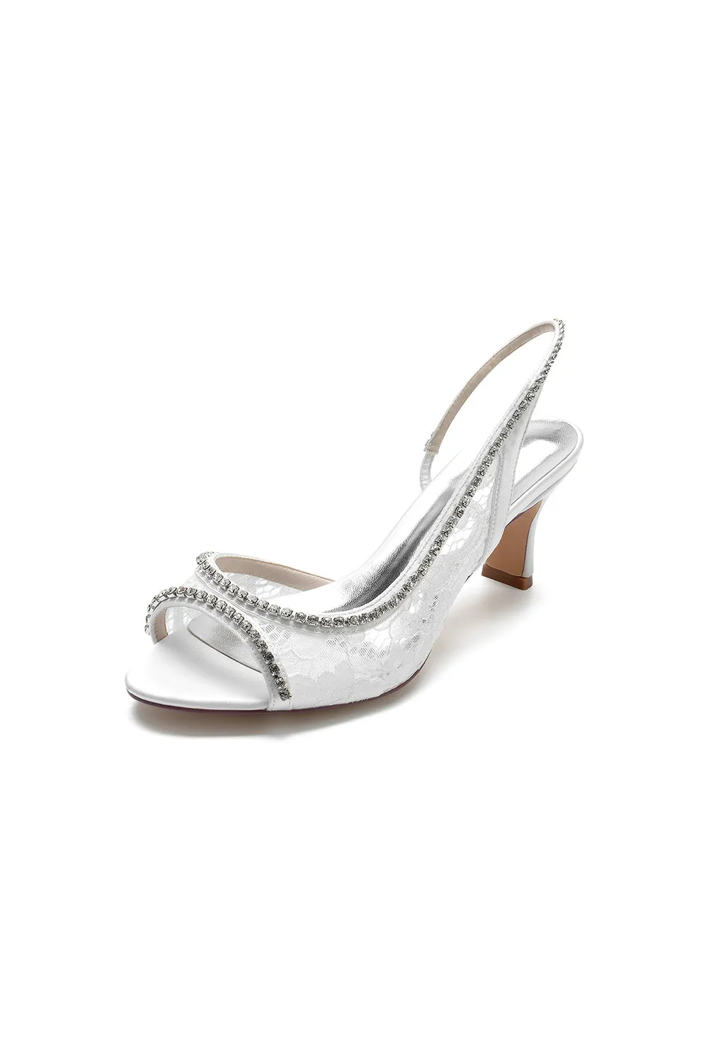 Elegant White Leather Sandals with Silver Chain Accent sold by KissProm