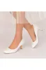 Chic White Lace Pumps with Intricate Floral Pattern sold by KissProm