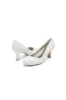 Elegant White Lace High Heels with Wooden Heel sold by KissProm