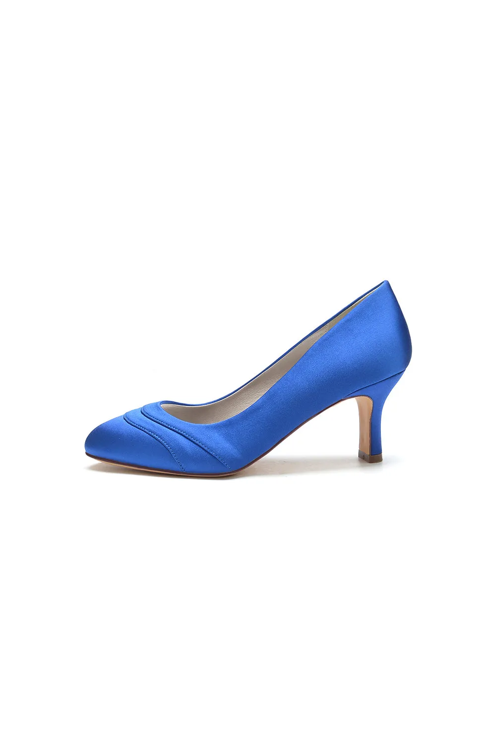 Elegant Royal Blue Satin Heels with Short Stiletto Heel sold by KissProm product image thumbnail 4