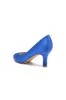 Elegant Royal Blue Satin Heels with Short Stiletto Heel sold by KissProm