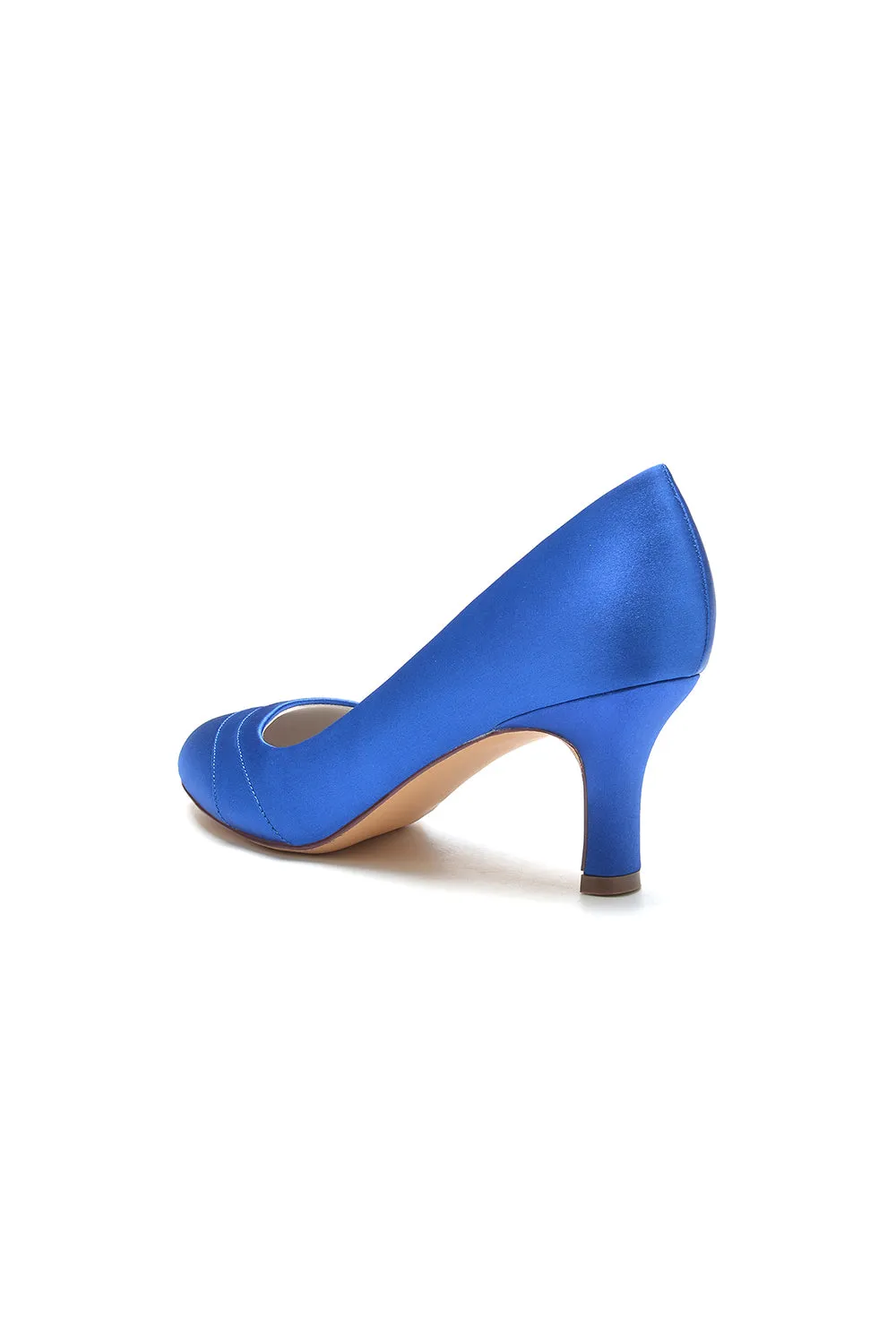 Elegant Royal Blue Satin Heels with Short Stiletto Heel sold by KissProm product image thumbnail 3