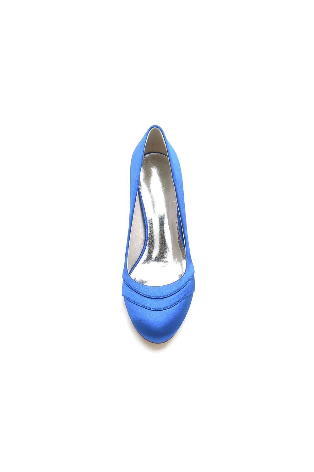 Elegant Royal Blue Satin Heels with Short Stiletto Heel sold by KissProm product image thumbnail 2