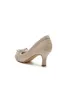 Chic Champagne Lace Formal Heels with Matching Bow sold by KissProm