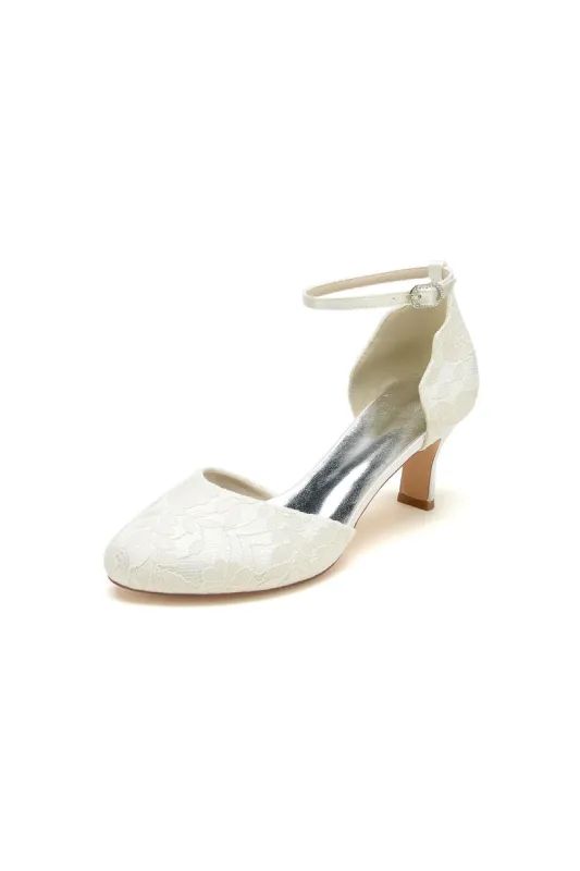 Elegant White Lace High Heels with Hollow-out Design sold by KissProm