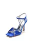 Royal Blue Satin Heels with Rhinestone Detailing sold by KissProm