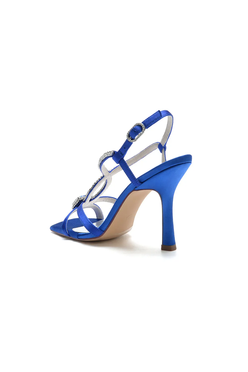 Royal Blue Satin Heels with Crystal Accent sold by KissProm product image thumbnail 5