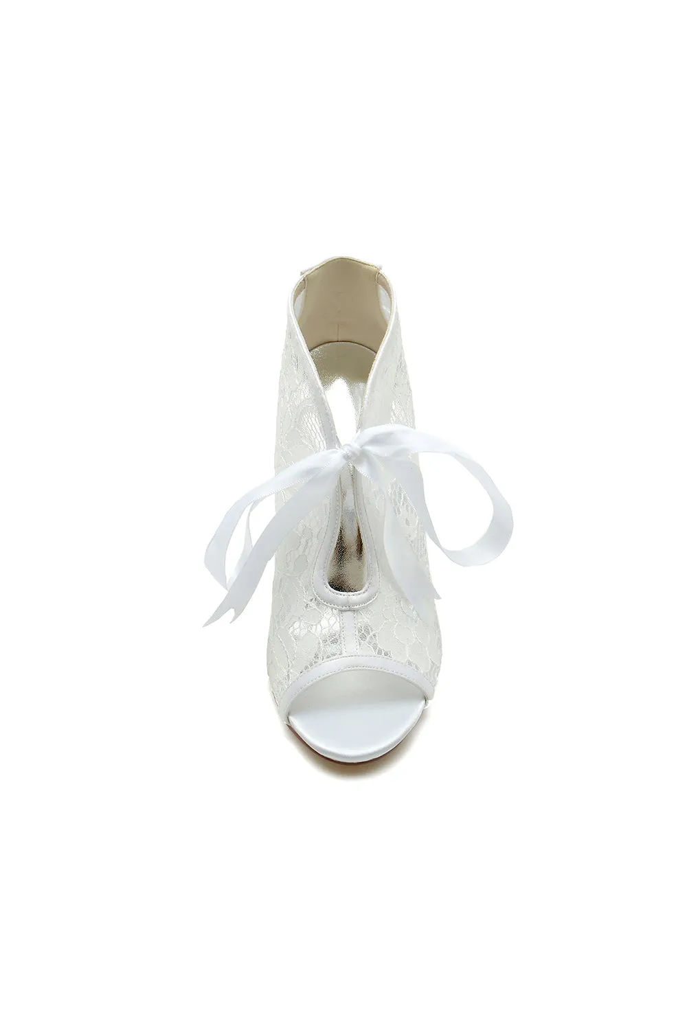 Elegant Lace Bow White High Heels sold by KissProm product image thumbnail 4