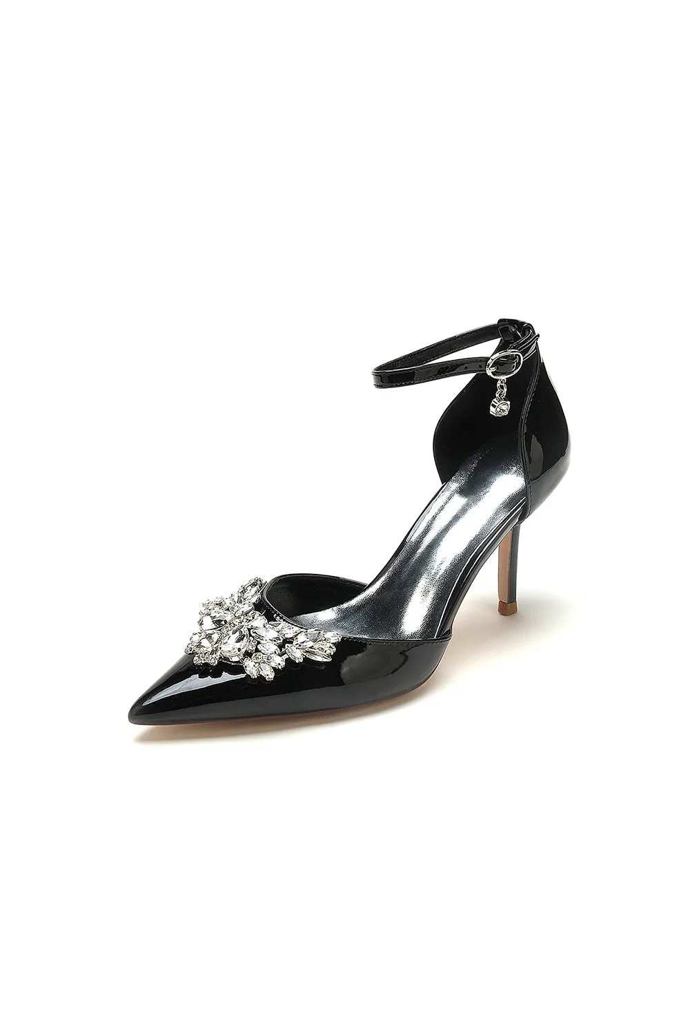 Black Elegant High Heels with Crystal Embellishment sold by KissProm