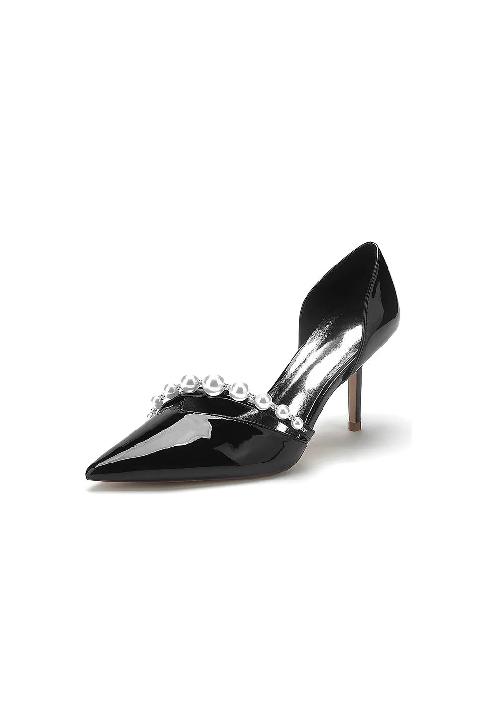 Black Elegant High Heels with Pearl Decoration sold by KissProm