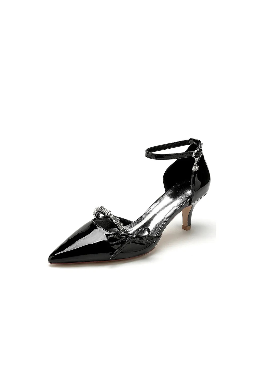 Elegant Stiletto Heel Patent Leather Pumps with Metallic Ornament sold by KissProm