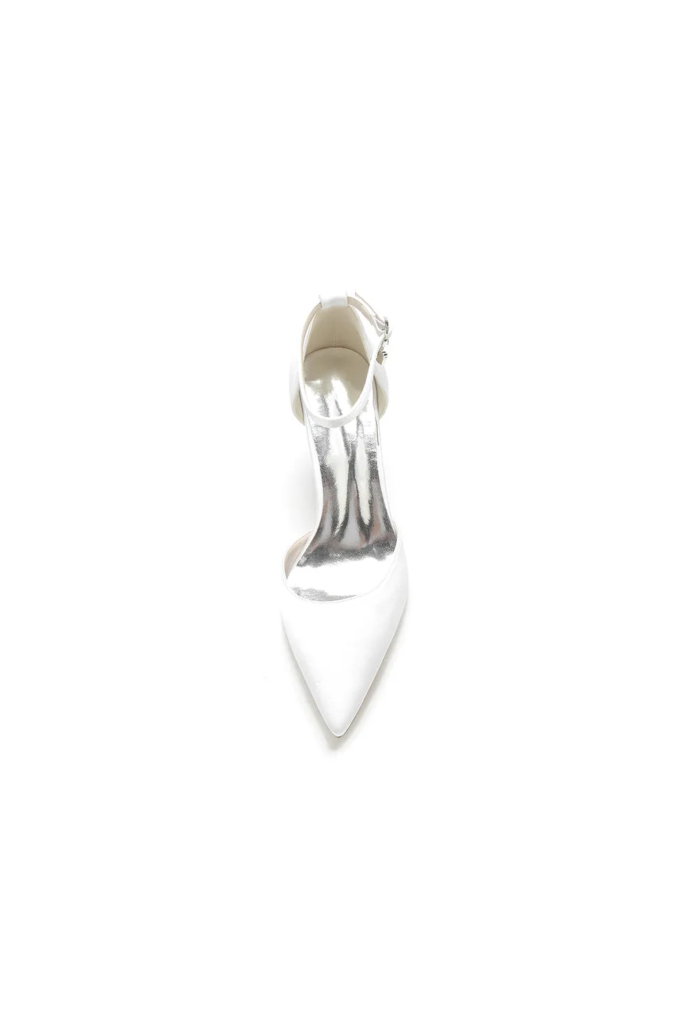 Simple Satin Pointed Toe Ankle Strap Chunky Heel sold by KissProm product image thumbnail 2