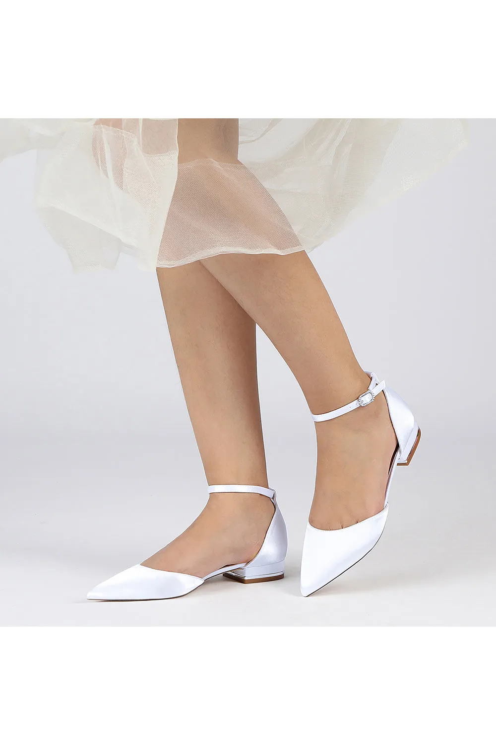 Satin Pointed Toe Ankle Strap Kitten Heels sold by KissProm product image thumbnail 2