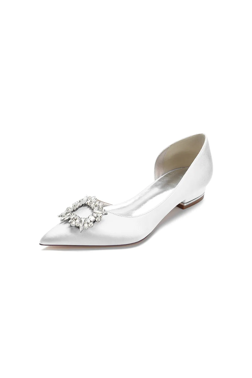 Satin Pointed Toe Kitten Heels With Rhinestone sold by KissProm product image thumbnail 2