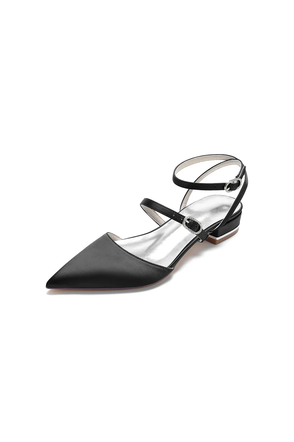 Simple Satin Pointed Toe Buckle Kitten Heels sold by KissProm product image thumbnail 5