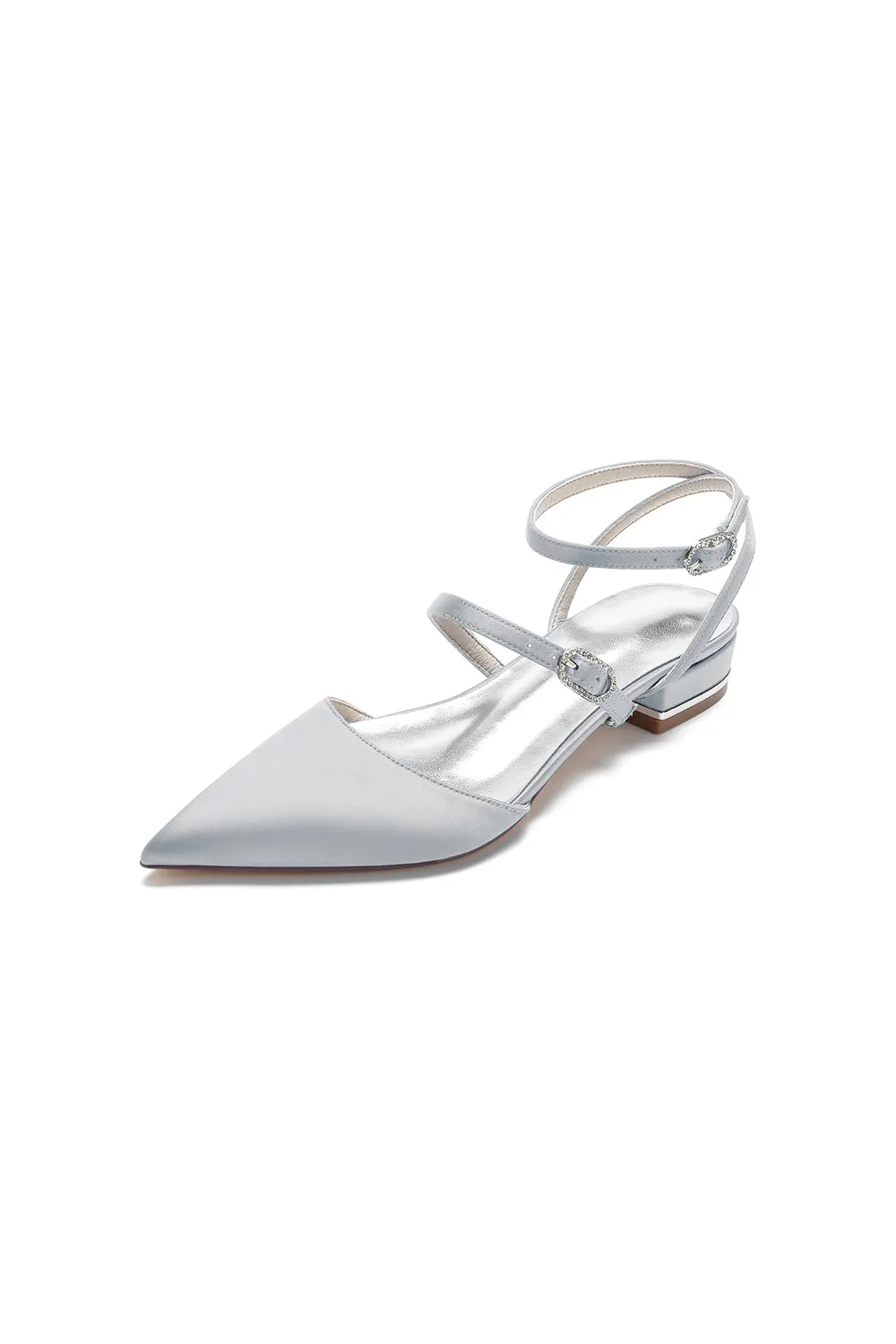 Simple Satin Pointed Toe Buckle Kitten Heels sold by KissProm product image thumbnail 4