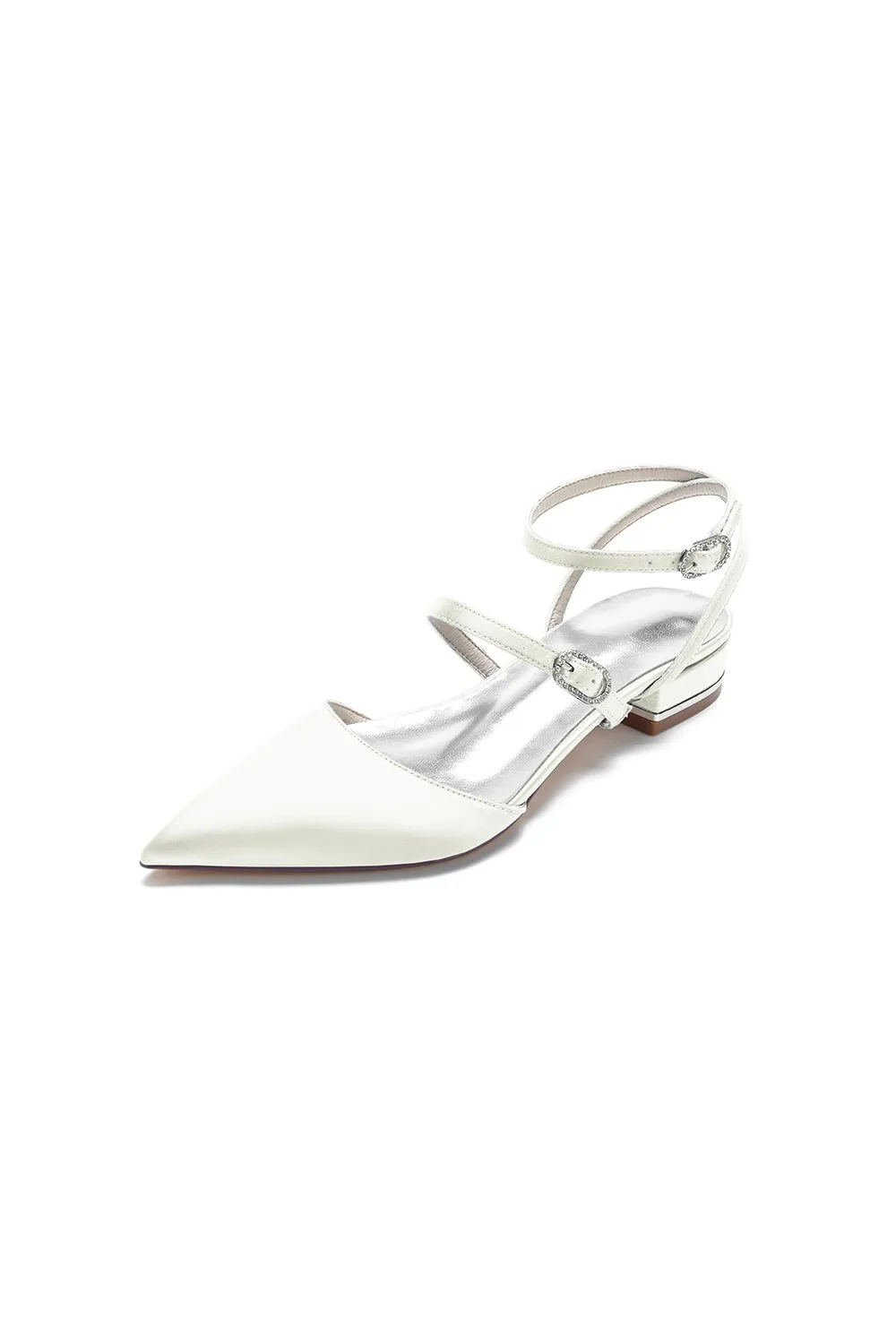 Simple Satin Pointed Toe Buckle Kitten Heels sold by KissProm product image thumbnail 3