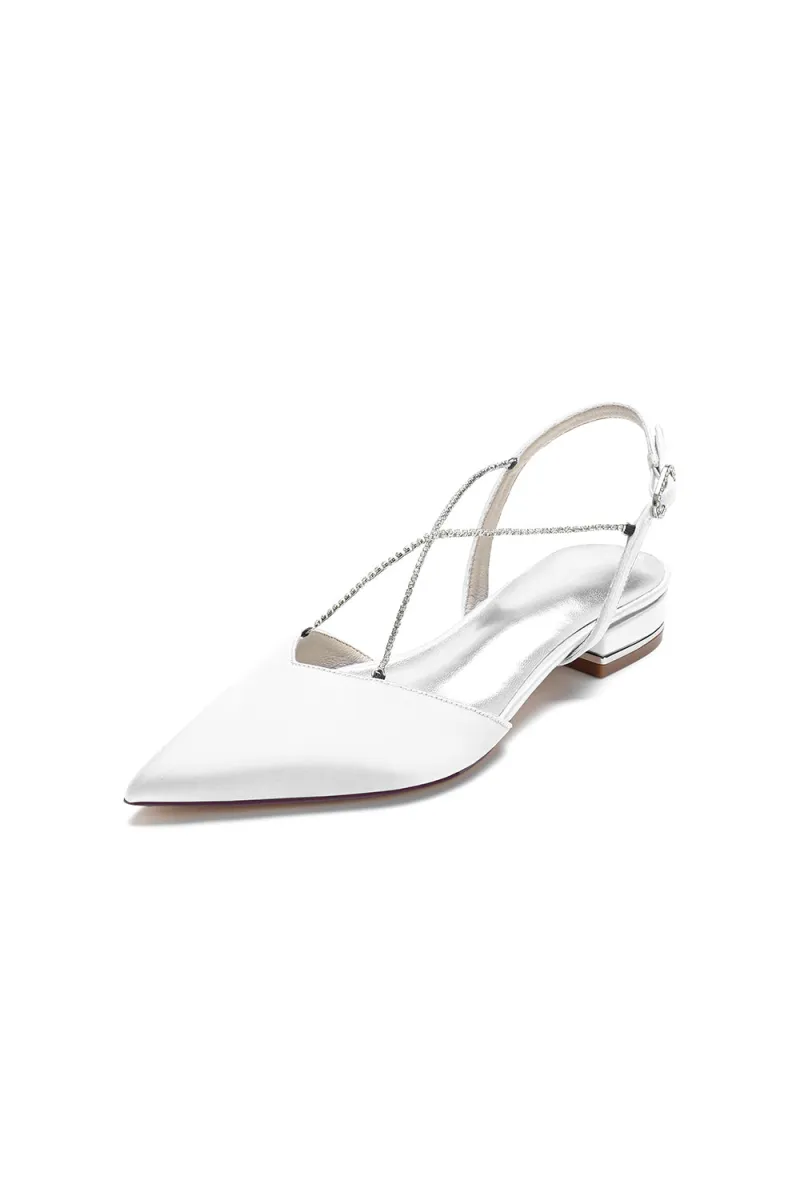 Satin Pointed Toe Beading Buckle Kitten Heels sold by KissProm