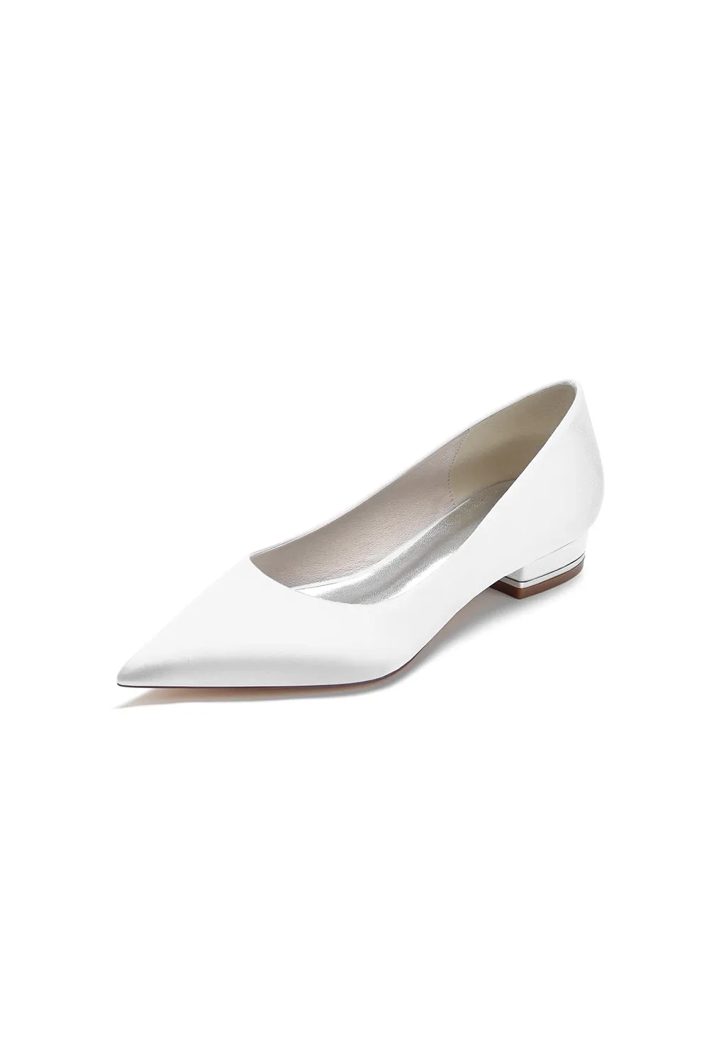 Simple Pointed Toe Satin Low Heels sold by KissProm