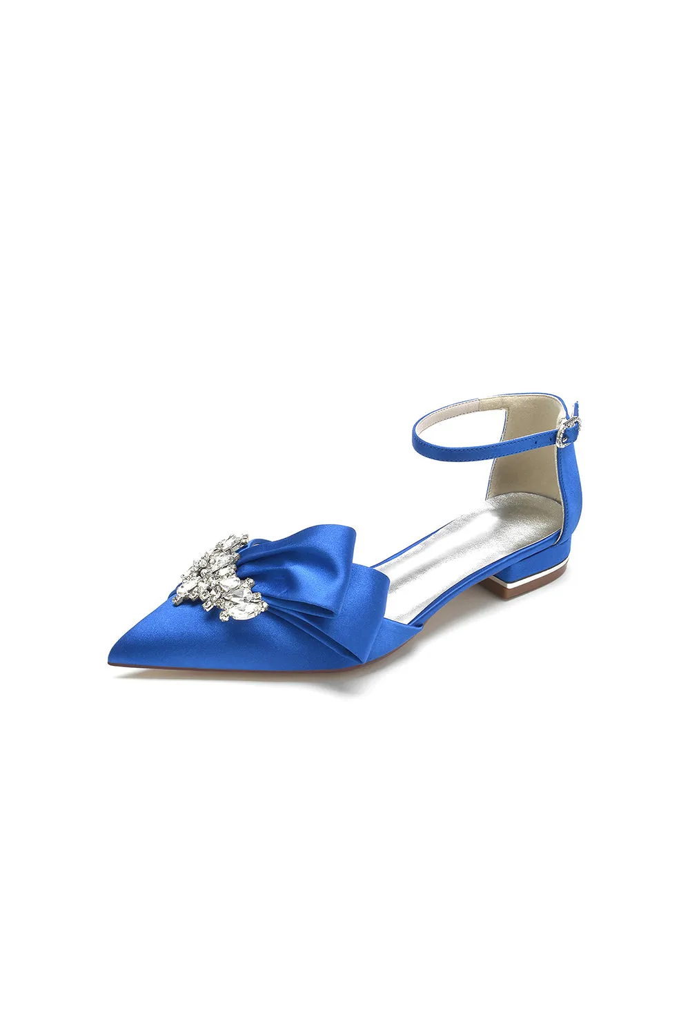 Satin Beaded Pointed Toe Ankle Strap Buckle Kitten Heels sold by KissProm product image thumbnail 5
