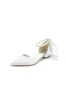 Pearl Ribbon Pointed Toe Ankle Strap Kitten Heels sold by KissProm