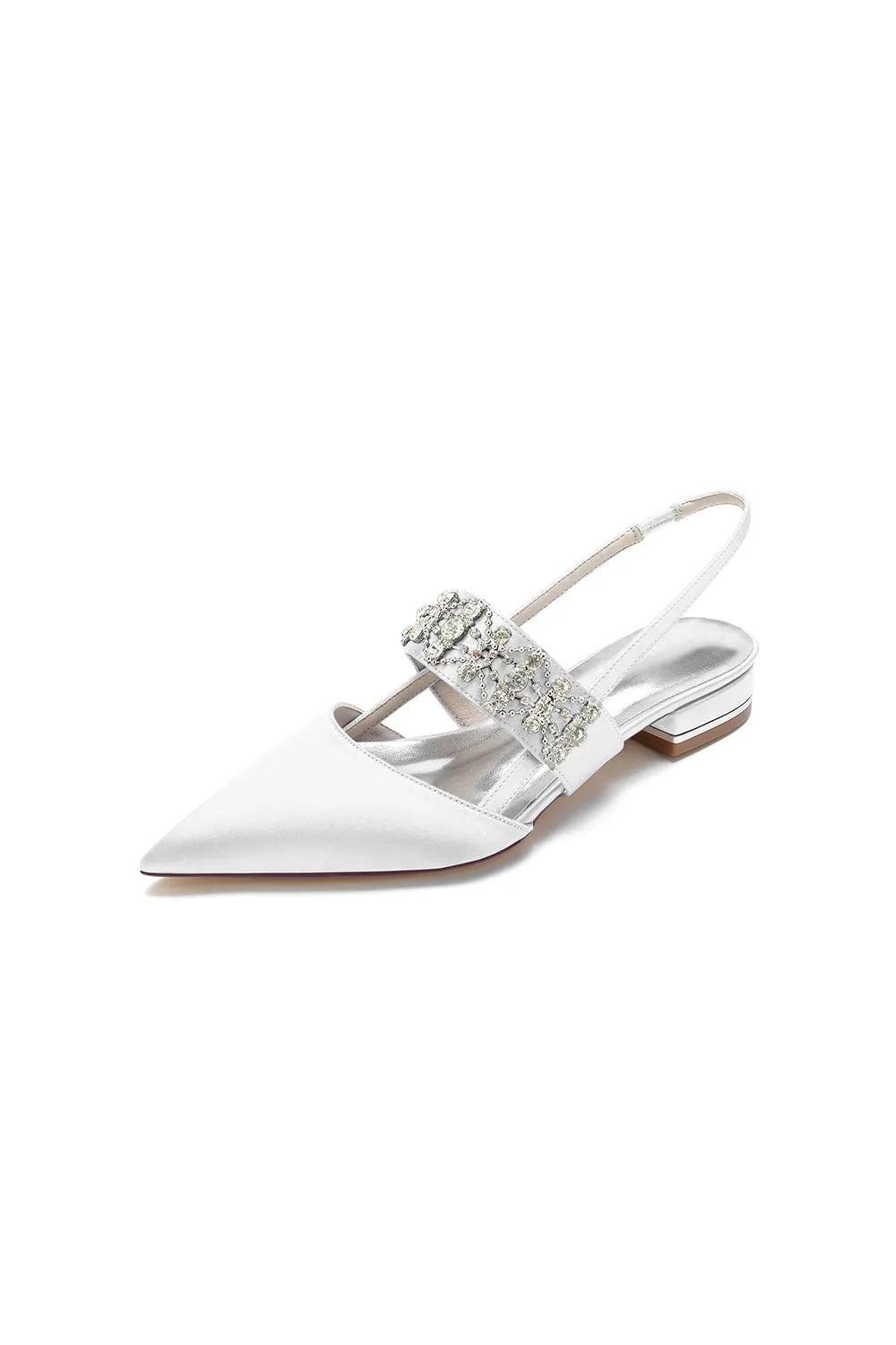 Pointed Toe Rhinestone Beaded Kitten Heels sold by KissProm