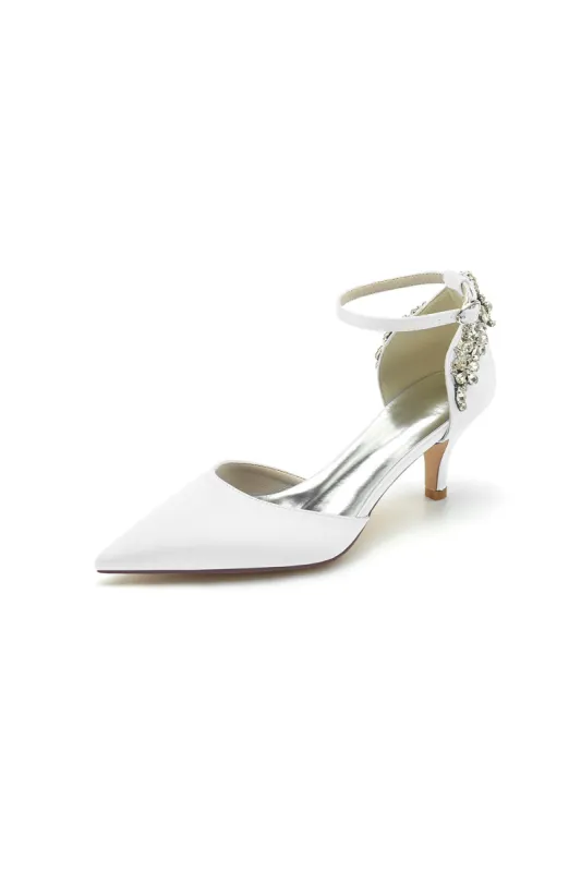 Beading Pointed Toe Ankle Strap High Heels sold by KissProm