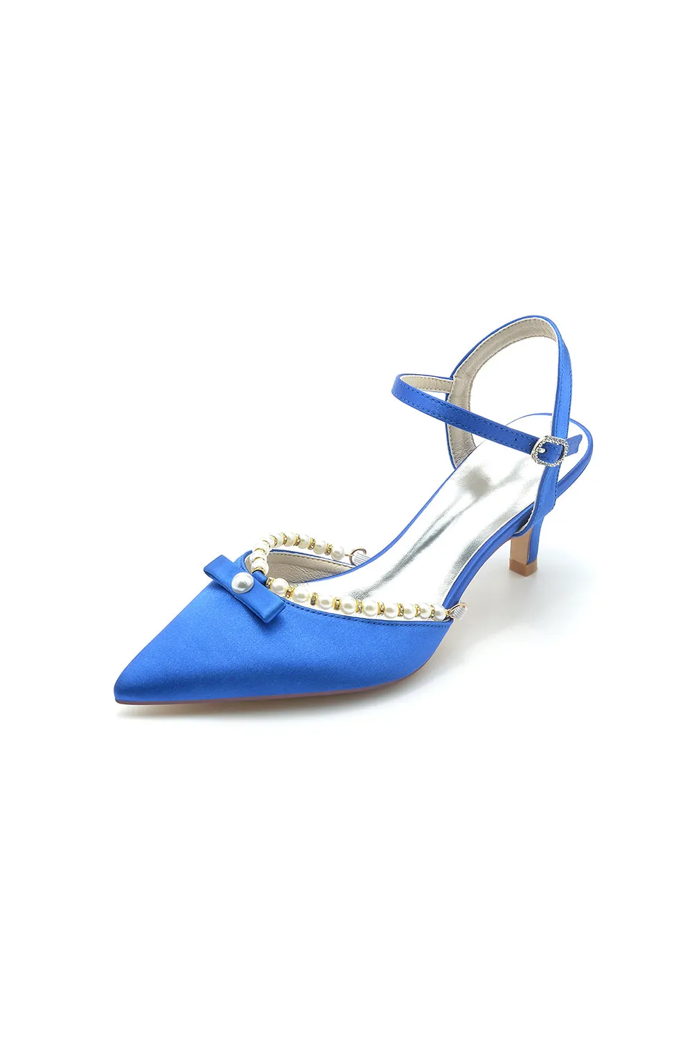 Pearl Satin Pointed Toe High Heels sold by KissProm