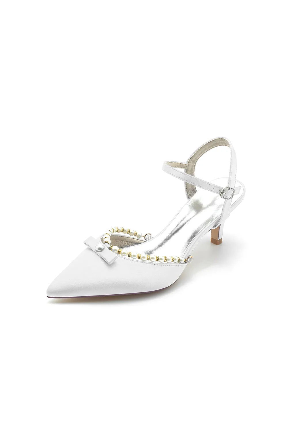 Pearl Satin Pointed Toe High Heels sold by KissProm product image thumbnail 5