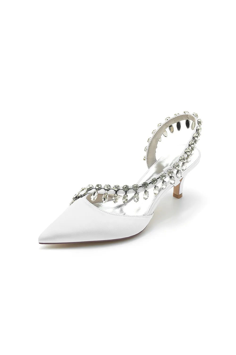 Rhinestone Beaded Pointed Toe High Heels sold by KissProm