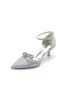 Pointed Toe Rhinestone Kitten Heels With Bow sold by KissProm
