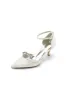 Pointed Toe Rhinestone Kitten Heels With Bow sold by KissProm