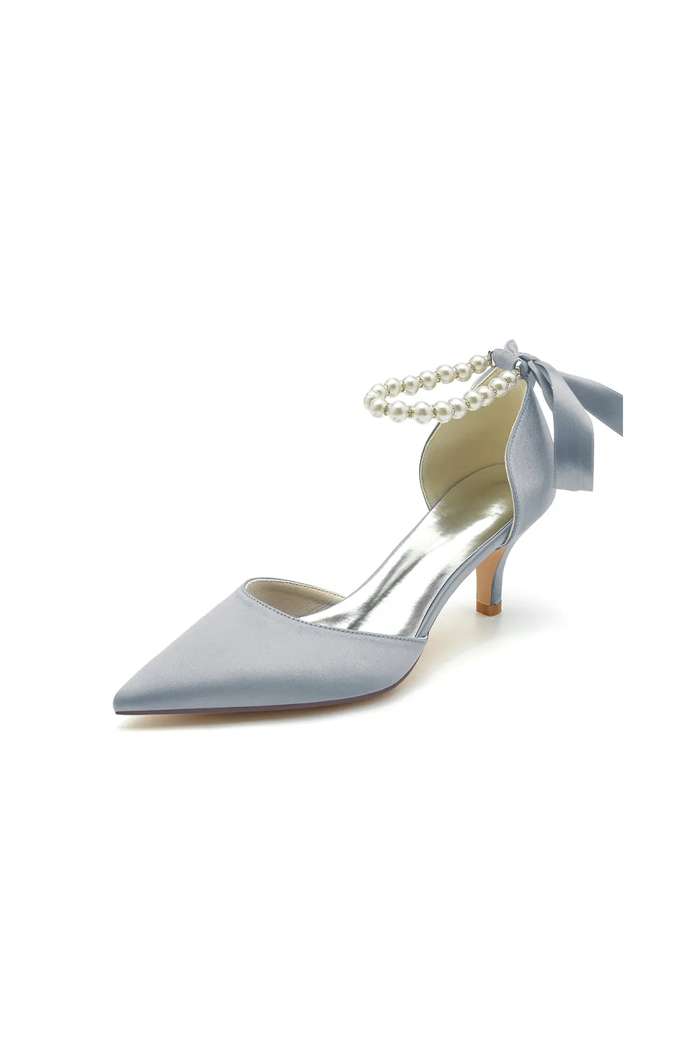 Pointed Toe Ribbons Faux Pearl Pumps sold by KissProm product image thumbnail 5