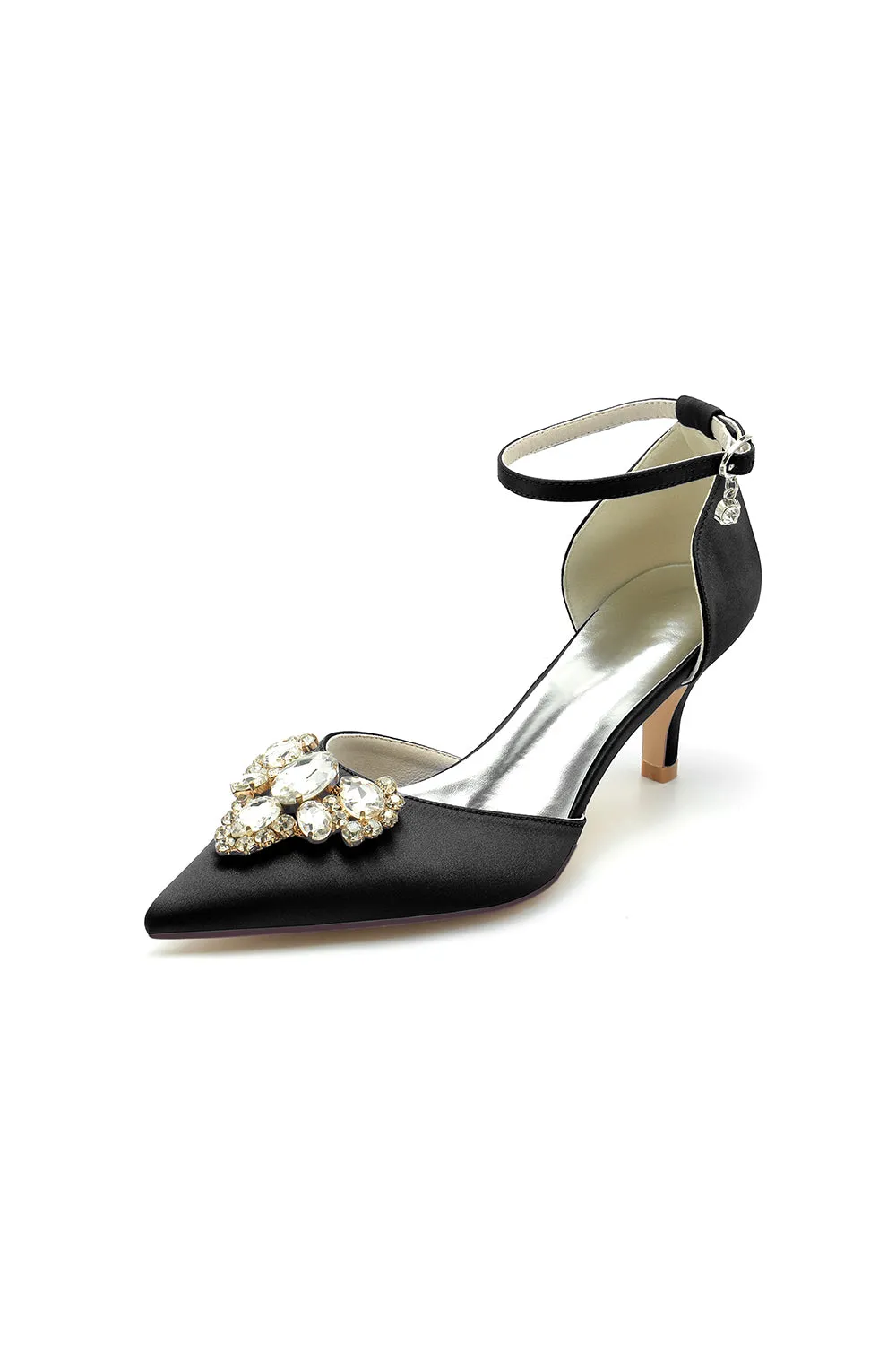 Rhinestone Pointed Toe Kitten Heels With Rhinestone sold by KissProm product image thumbnail 5