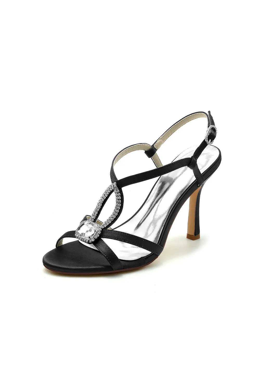 Rhinestone Satin Open Toe High Heels sold by KissProm product image thumbnail 5