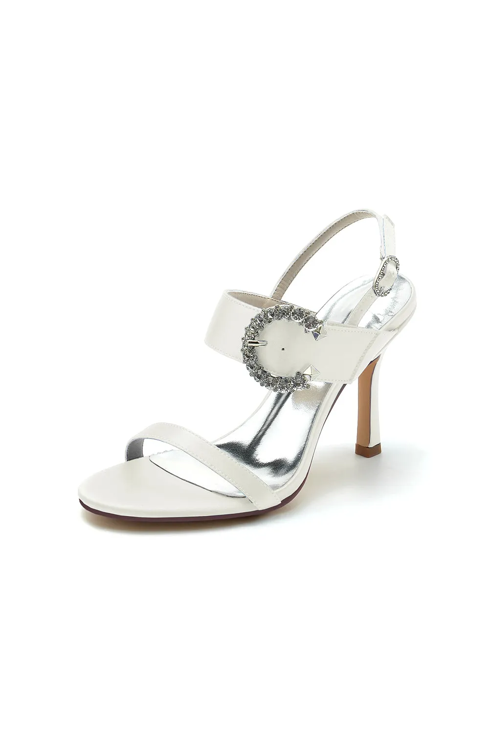 Open Toe Satin Heels with Crystal Buckle sold by KissProm product image thumbnail 3