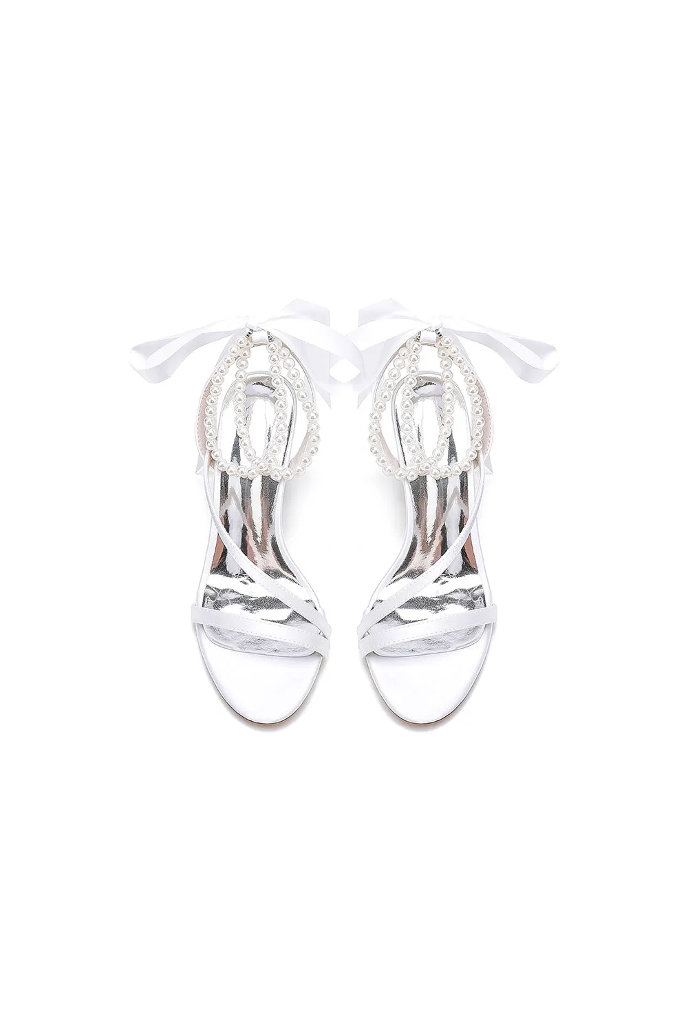 Pearl Open Toe Ankle Strap High Heels sold by KissProm product image thumbnail 3