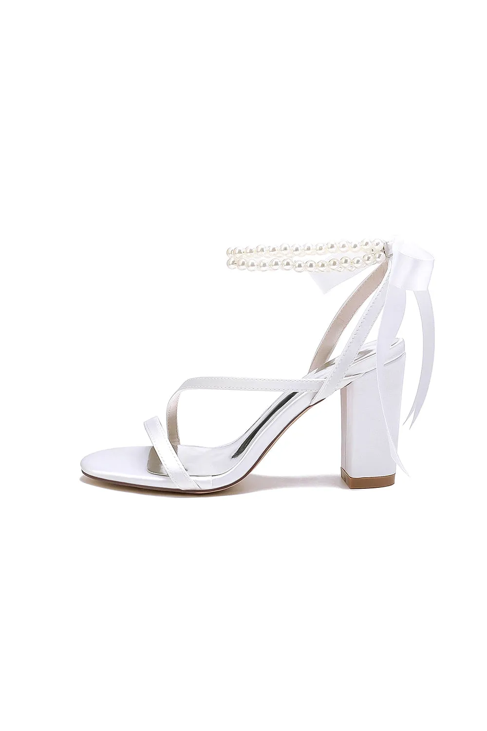 Pearl Open Toe Ankle Strap High Heels sold by KissProm product image thumbnail 4