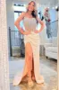 Narcissa | Strapless Mermaid Long Sequins Prom Dress With Split sold by KissProm